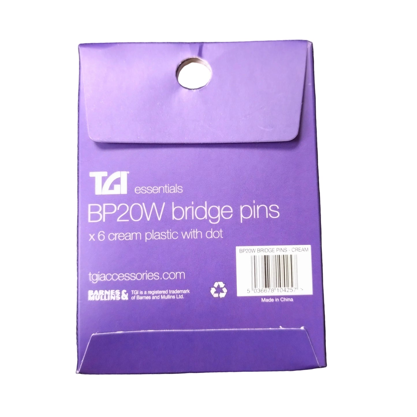 TGI Bridge Pins ~ Cream w/Dot