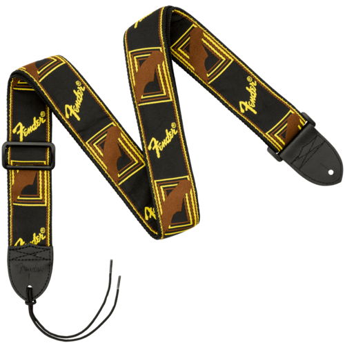 FENDER 2" MONOGRAMMED STRAP - Black/Yellow/Brown