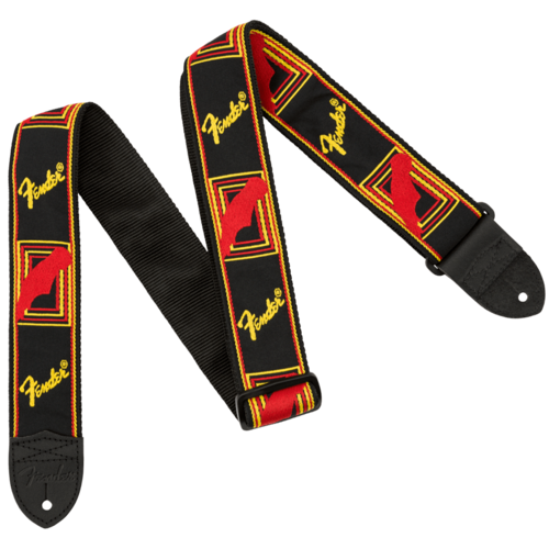FENDER 2" MONOGRAMMED STRAP - Black/Yellow/Red