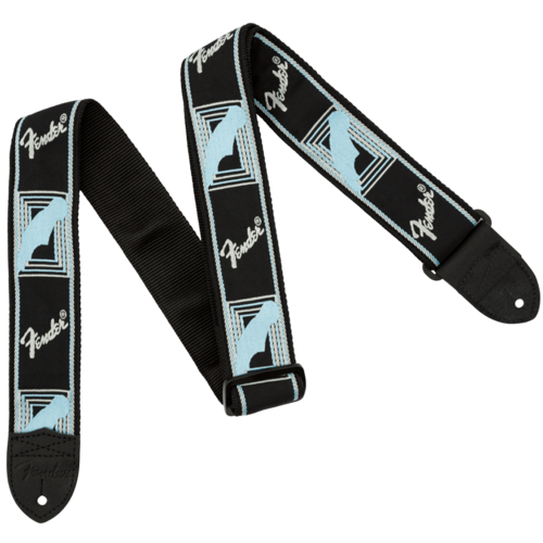 FENDER 2" MONOGRAMMED STRAP - Black/Light Grey/Blue