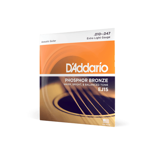 D'Addario EJ15 Phosphor Bronze Extra Light Acoustic Guitar Strings 10-47