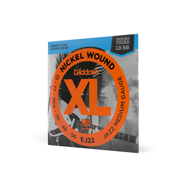 D'Addario EJ22 Nickel Wound, Jazz Medium, 13-56 Gauge Electric Guitar Strings