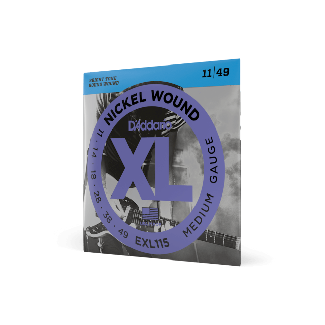 D'addario EXL115 Nickel Wound, Medium Gauge 11-49 Electric Guitar Strings