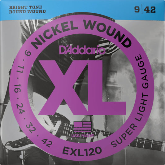 D'addario EXL120 Super Light 9-42 Gauge Electric Guitar Strings