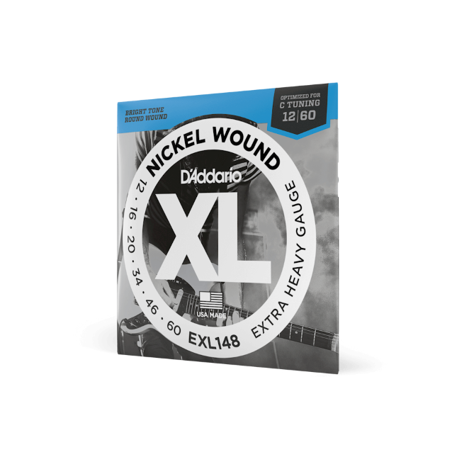 D'Addario EXL148 Nickel Extra-Heavy 12-60 Gauge Electric Guitar Strings