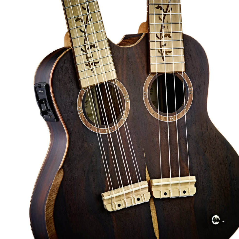 Ortega HYDRA-ZS Custom Built Series Tenor Double-Neck Ukulele ~ Ziricote