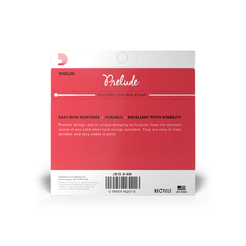 D'addario Prelude Violin String Set, 4/4 Scale, Medium Tension