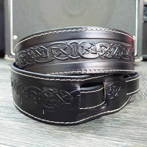 LEATHERGRAFT CELTIC EMBOSSED STRAP - BLACK