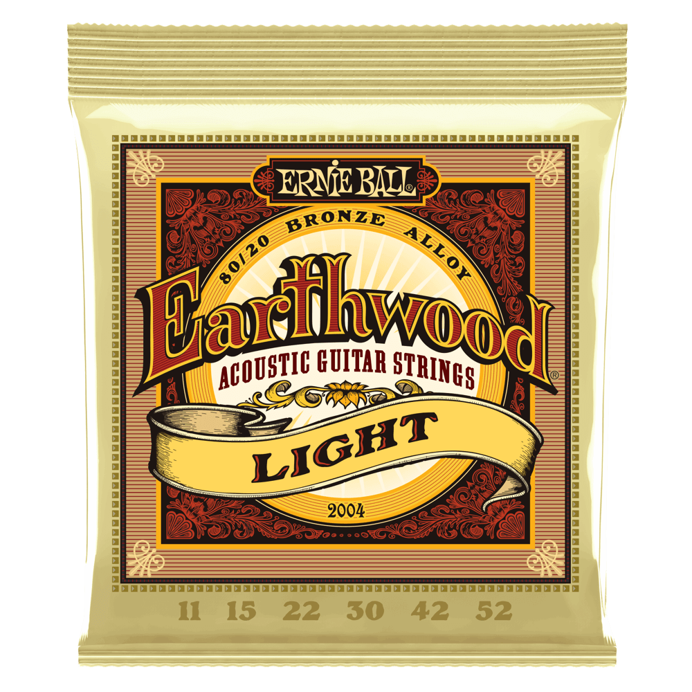 Ernie Ball Earthwood Light 80/20 Bronze Acoustic Guitar Strings - 11-52 Gauge