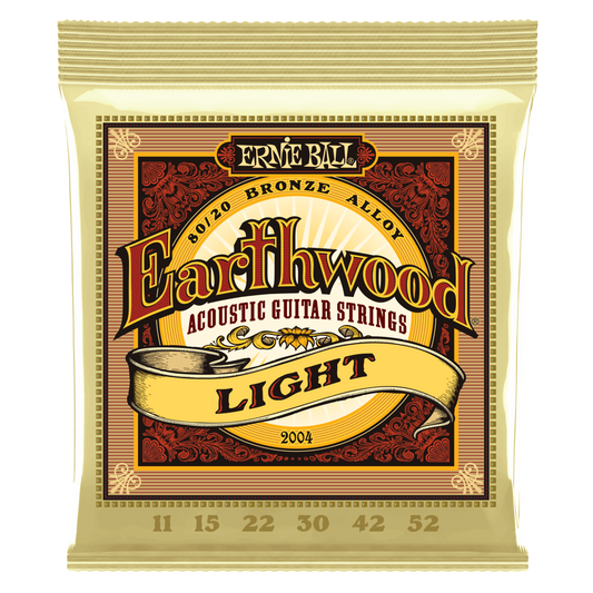 Ernie Ball Earthwood Light 80/20 Bronze Acoustic Guitar Strings - 11-52 Gauge