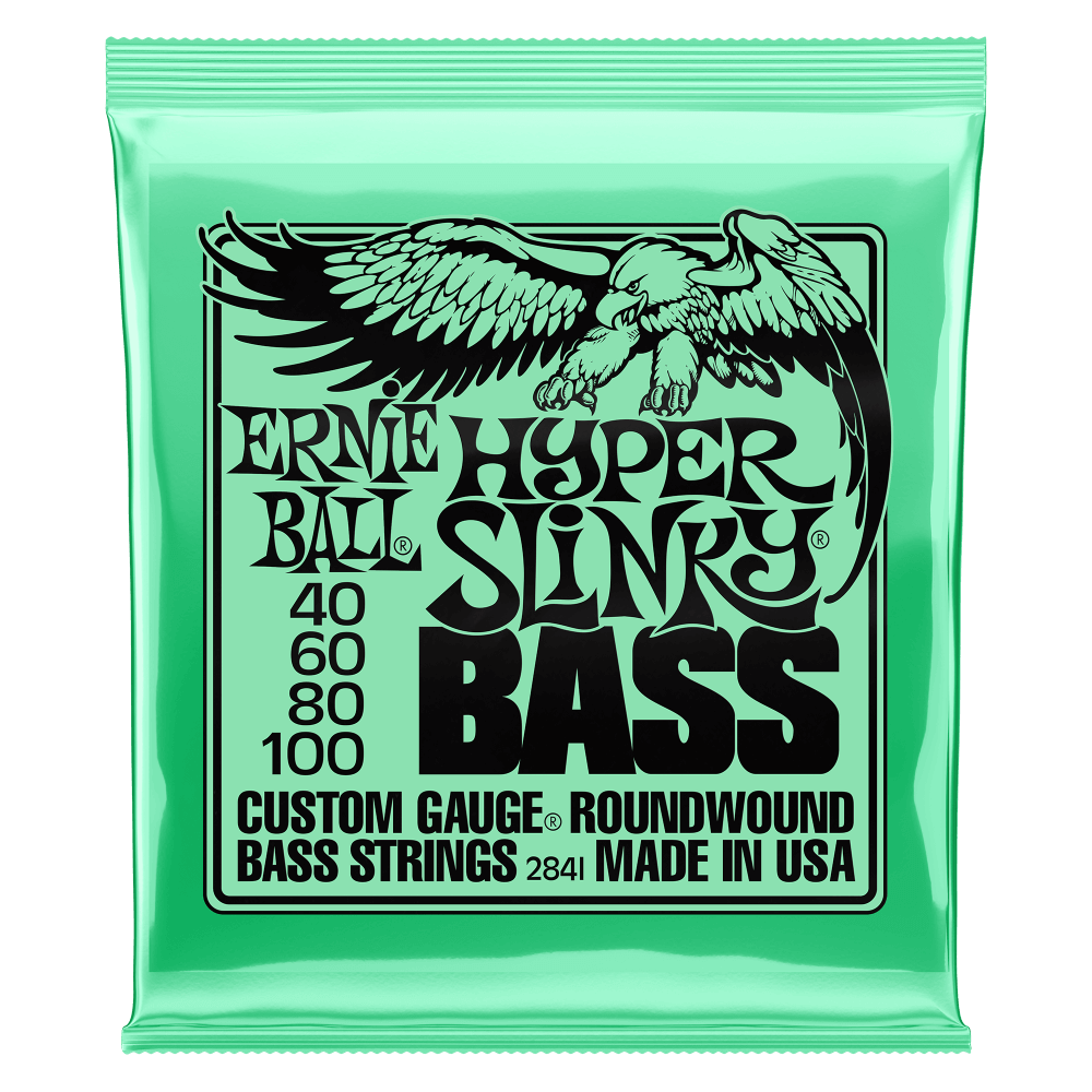 Ernie Ball HYPER SLINKY NICKEL WOUND ELECTRIC BASS STRINGS - 40-100 GAUGE