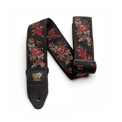 ERNIE BALL RED ROSE JACQUARD GUITAR STRAP