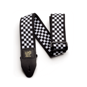 ERNIE BALL BLACK AND WHITE CHECKERED JACQUARD STRAP