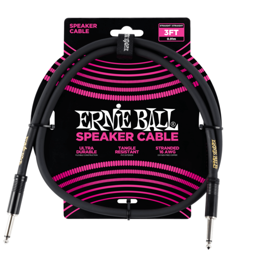 ERNIE BALL 3' STRAIGHT / STRAIGHT SPEAKER CABLE
