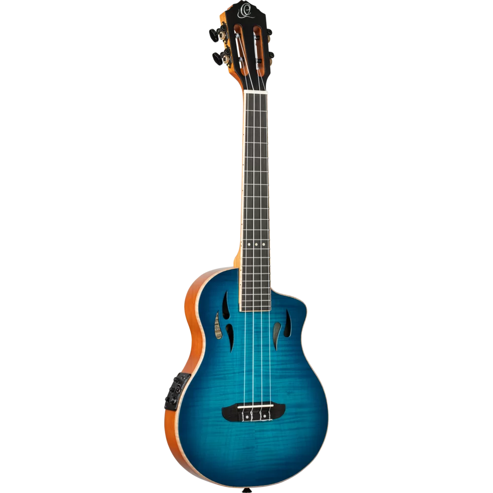 Ortega RTPX-U-FMA TourPlayer Deluxe Tenor Ukulele ~ Flame Maple Blue