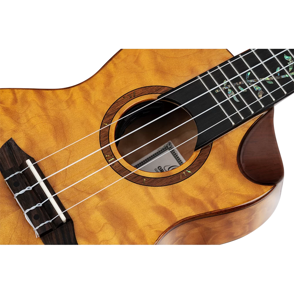 Ortega RUET-QMA Elite Series Concert Ukulele ~ Quilted Maple