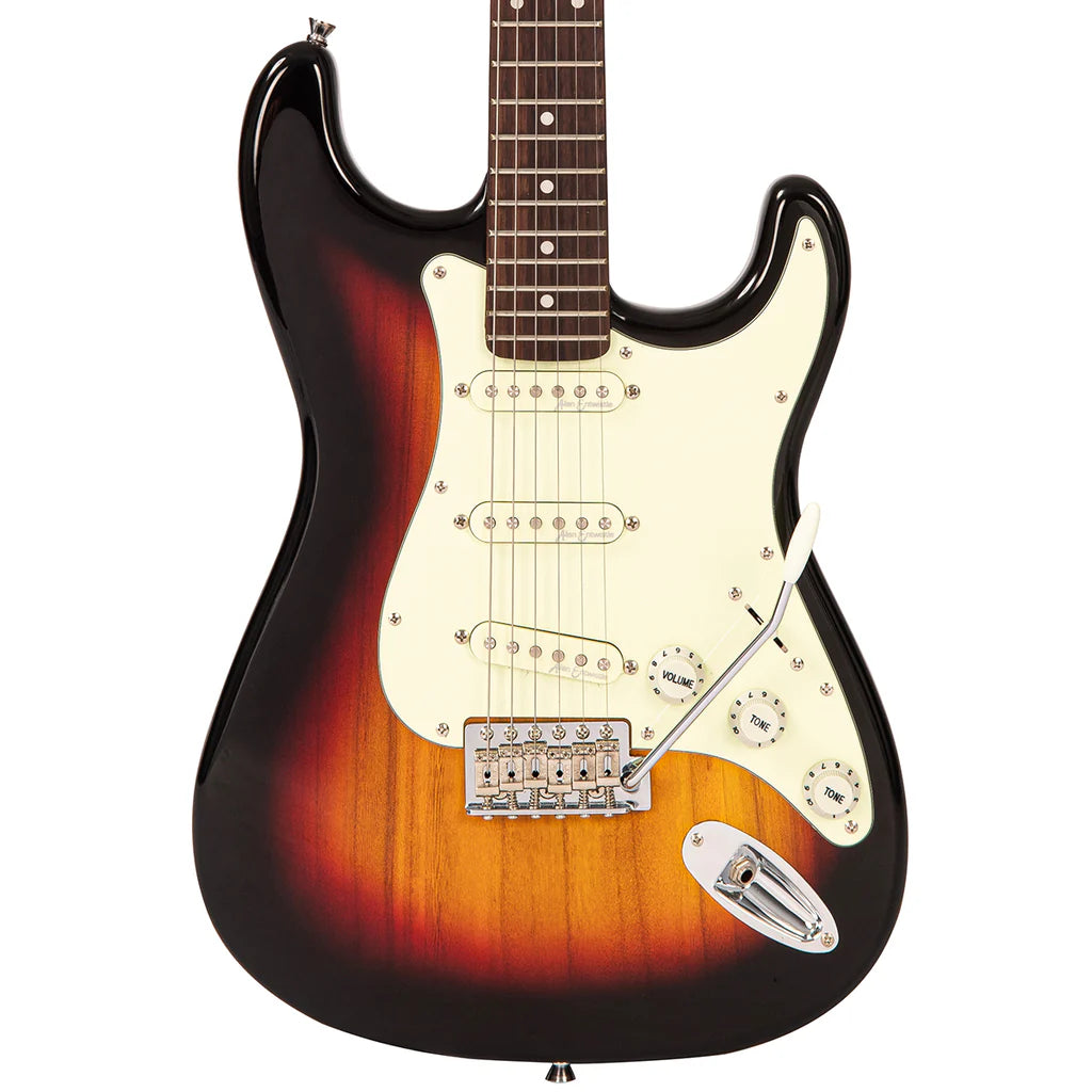 Vintage V60 Coaster Series Electric Guitar Pack ~ 3-Tone Sunburst