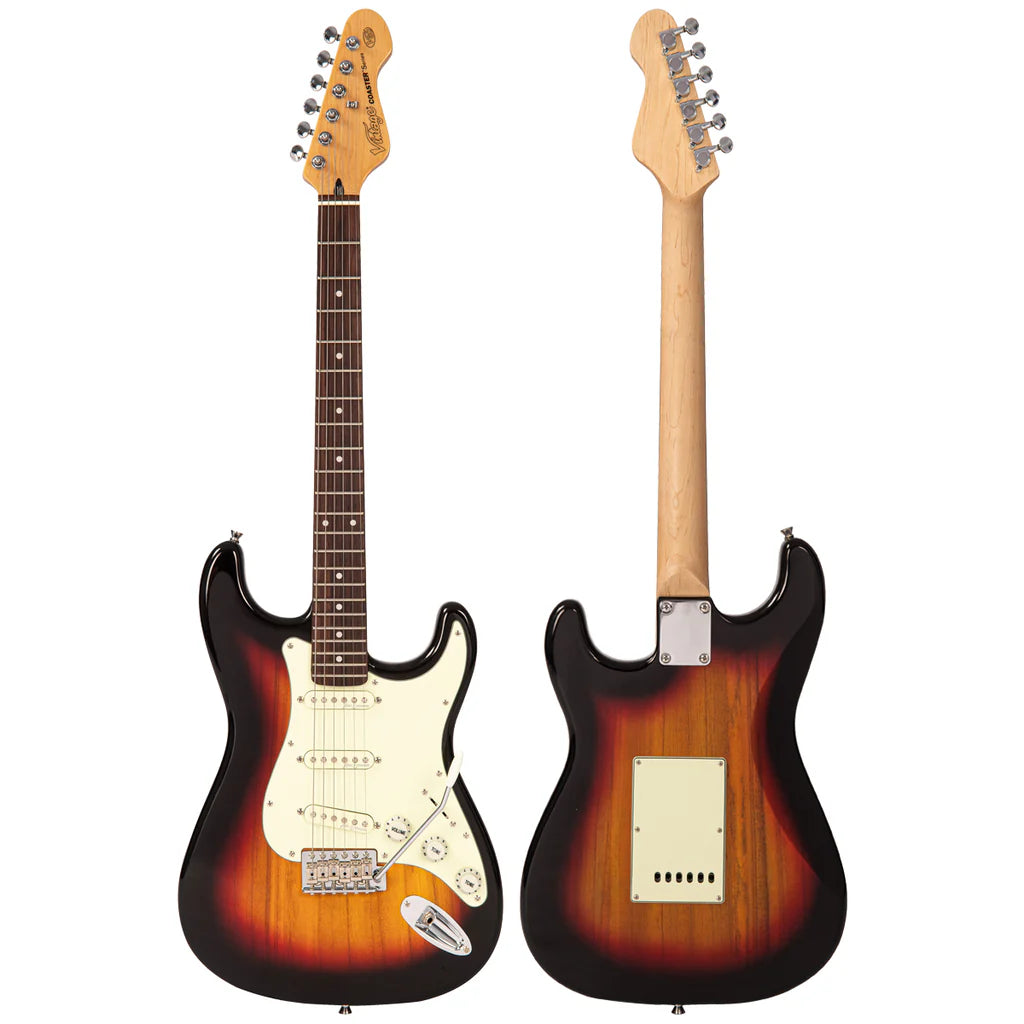 Vintage V60 Coaster Series Electric Guitar Pack ~ 3-Tone Sunburst
