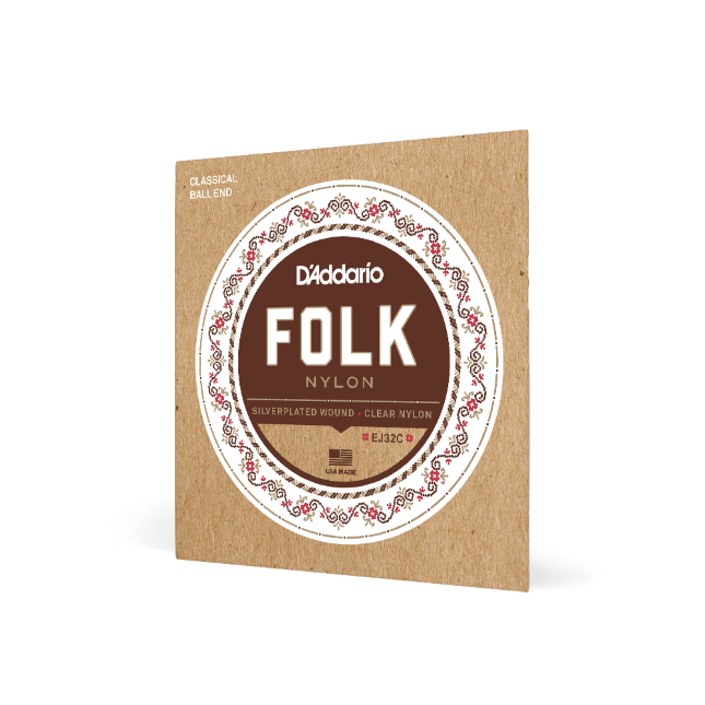 Daddario EJ32C "Folk" Ball End Nylon guitar strings