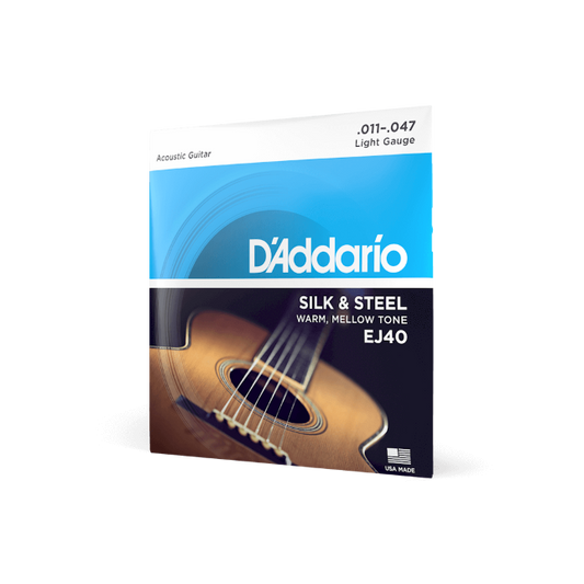 D'addario EJ40 "Silk & Steel" Acoustic Guitar Strings 11-47