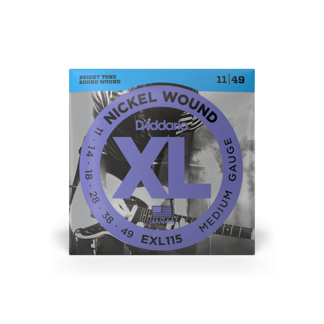 D'addario EXL115 Nickel Wound, Medium Gauge 11-49 Electric Guitar Strings