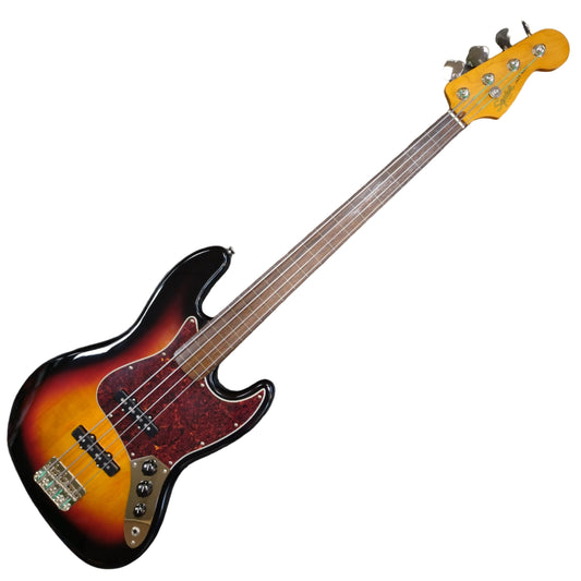 Squier Classic Vibe 60's Fretless Jazz Bass ~ 3-Tone Sunburst [2024]