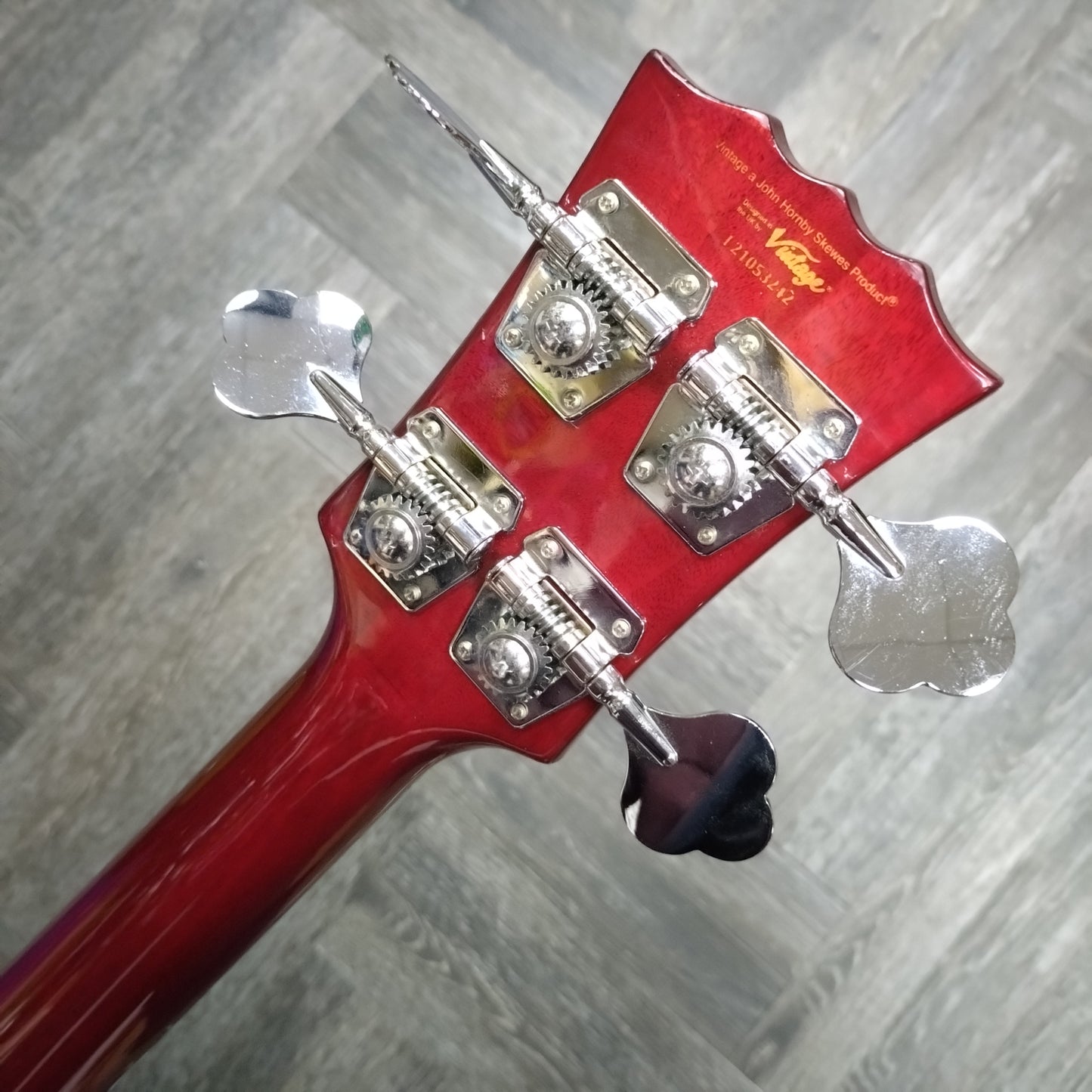 Vintage VS4 ReIssued Bass Guitar ~ Cherry Red [2021]