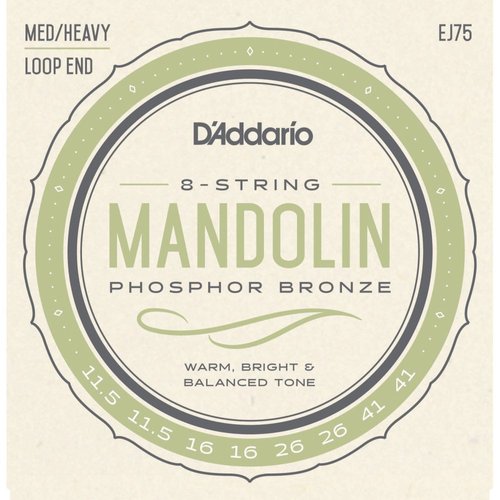 D'addario EJ75 Phosphor Bronze Light Gauge Mandolin Strings 11.5-41