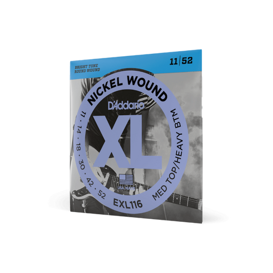 D'Addario EXL116 Nickel Wound, Medium Top/Heavy Bottom, 11-52 Gauge Electric Strings