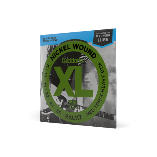 D'Addario EXL117 Nickel Wound Medium Top/Extra-Heavy Bottom 11-56 Gauge Electric Guitar Strings