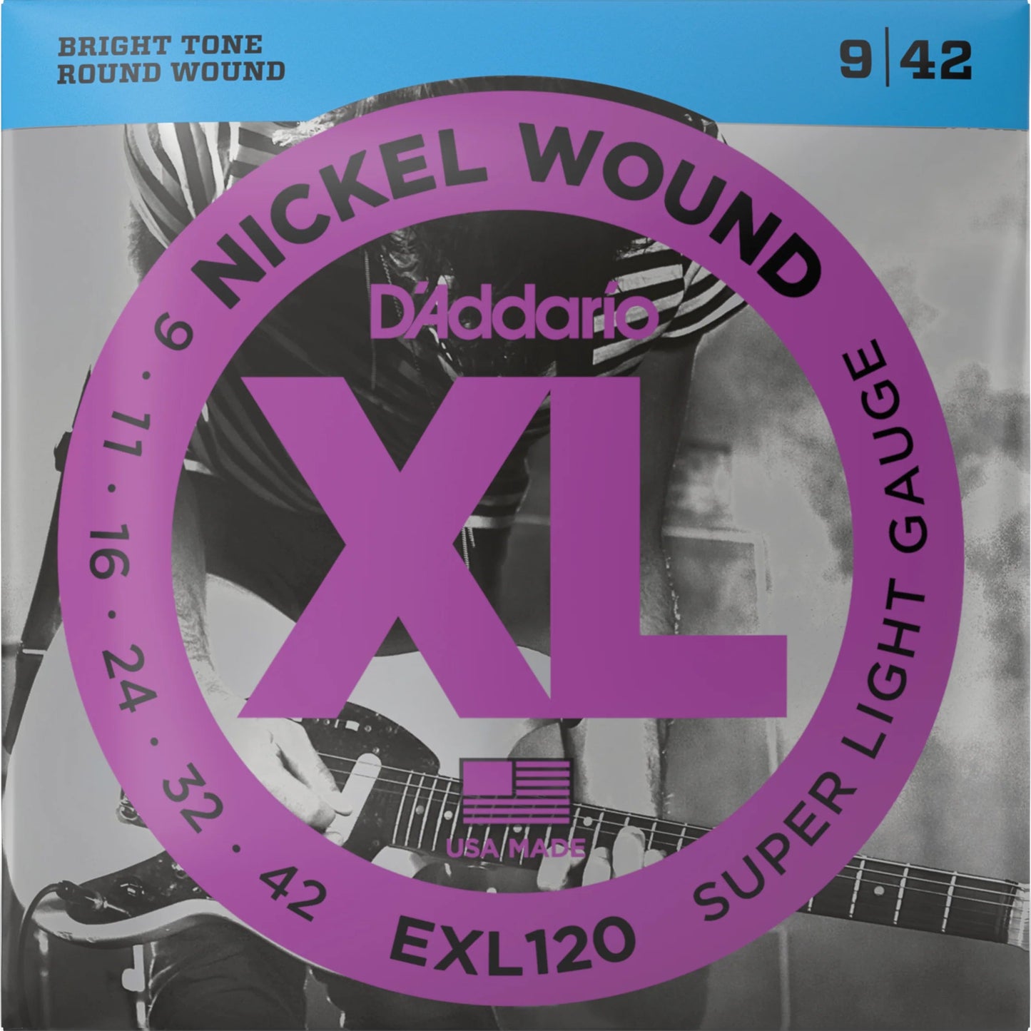 D'addario EXL120 Super Light 9-42 Gauge Electric Guitar Strings