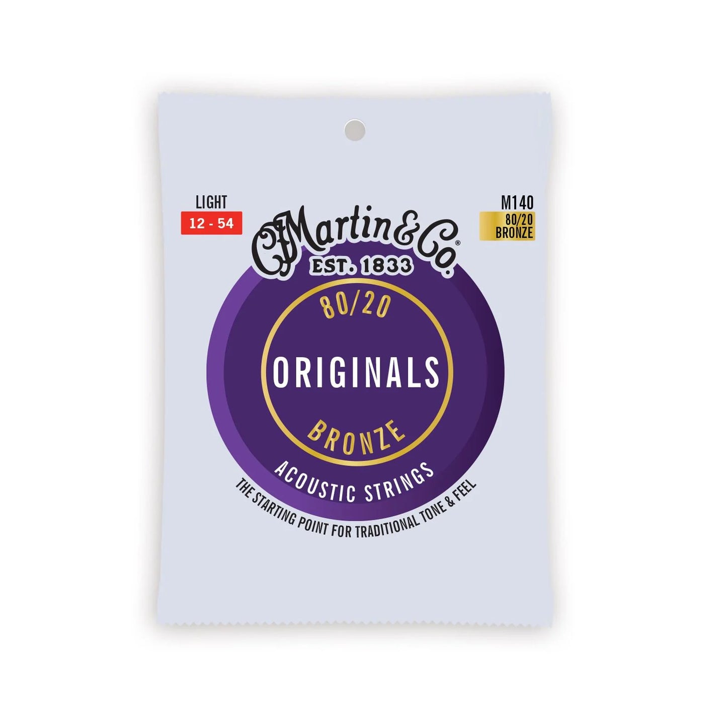 Martin Original Guitar Strings 80/20 Bronze - Light 12-54