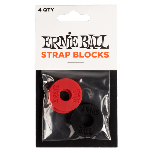 ERNIE BALL STRAP BLOCKS 4PK - RED & BLACK