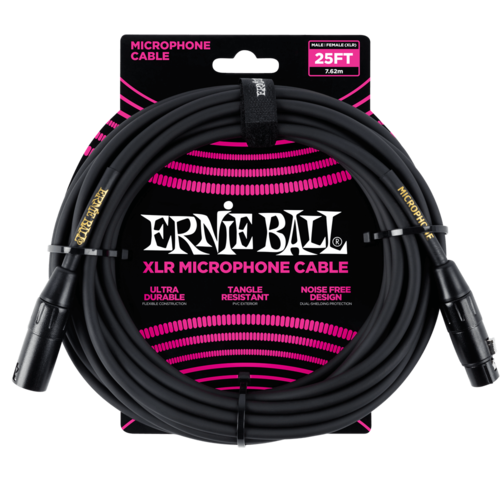 ERNIE BALL 25' MALE / FEMALE XLR MICROPHONE CABLE