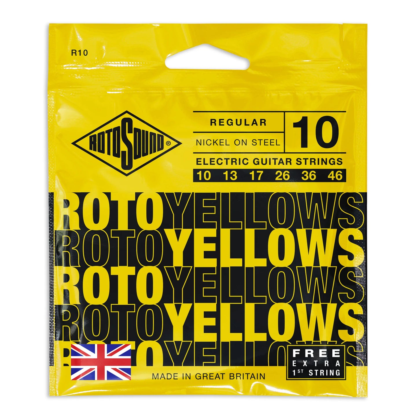 Rotosound R10 Roto Yellows 10-46 Gauge Electric Guitar Strings