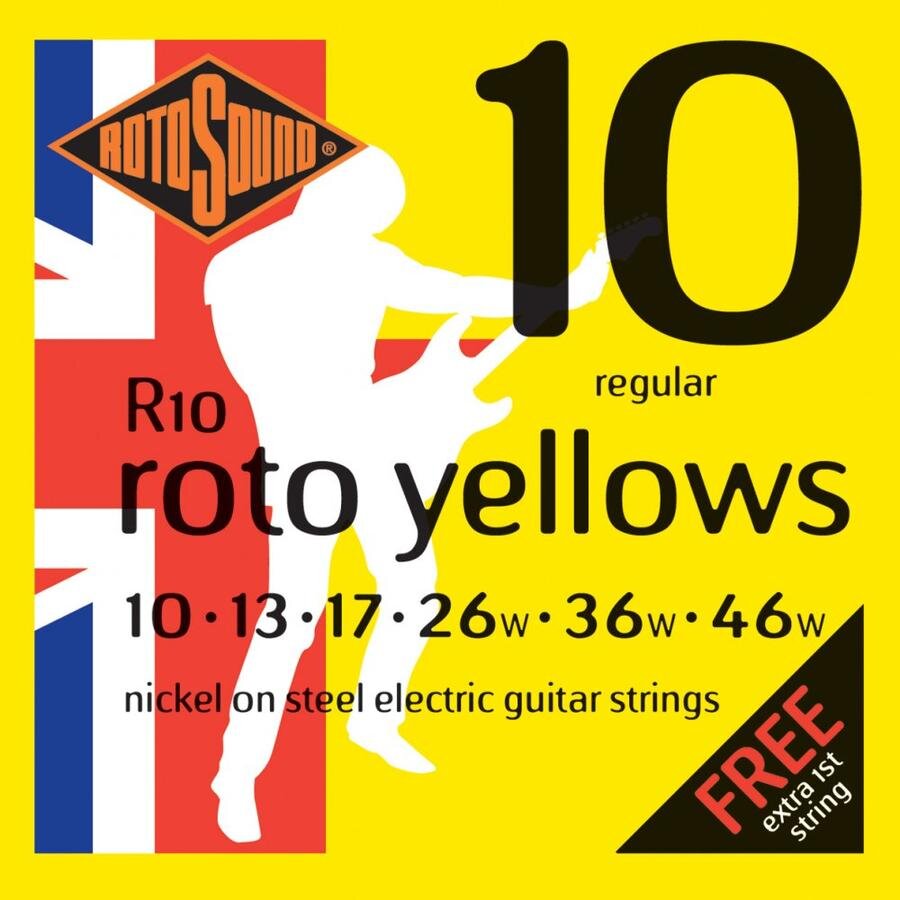 Rotosound R10 Roto Yellows 10-46 Gauge Electric Guitar Strings