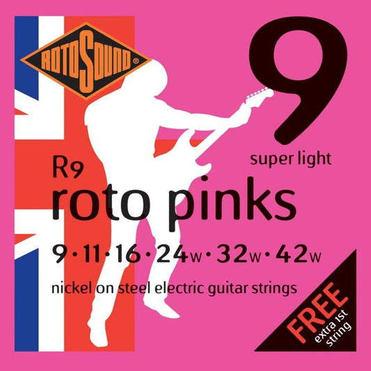 Rotosound R9 Roto Pinks 9-42 Gauge Electric Guitar Strings