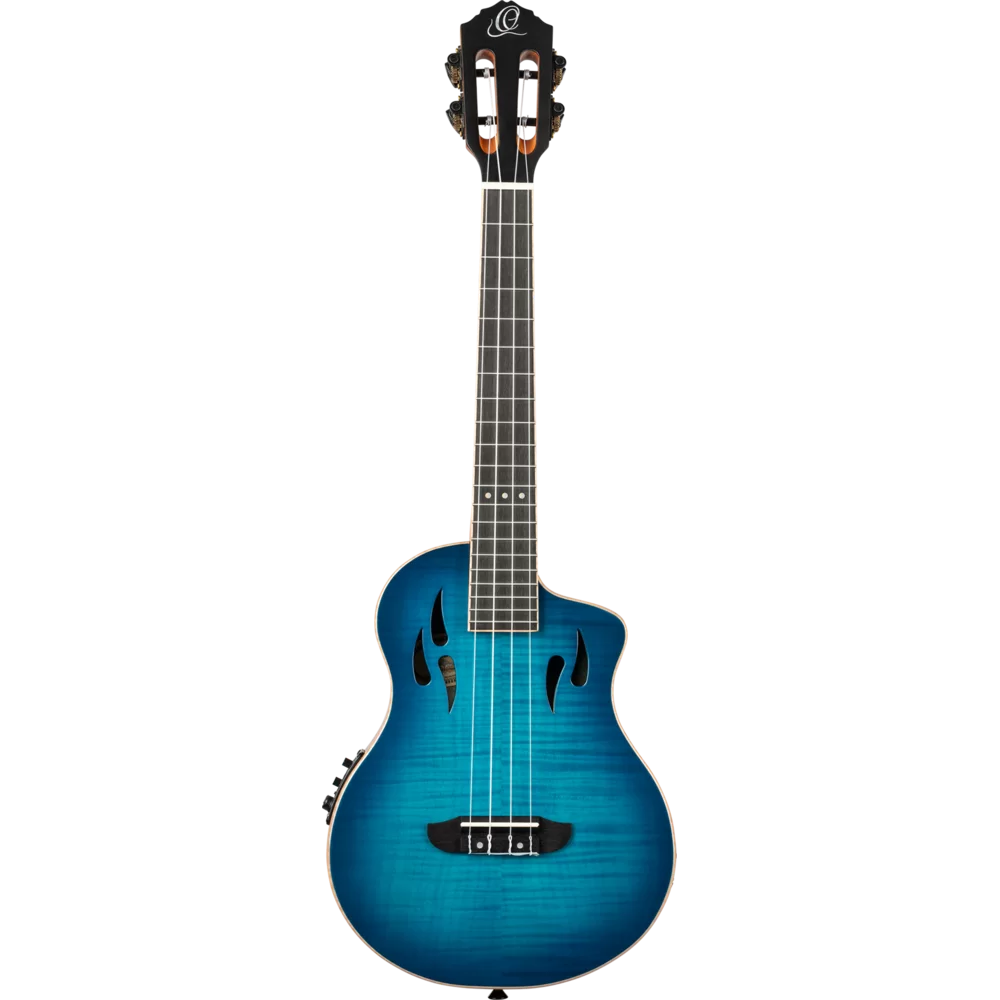 Ortega RTPX-U-FMA TourPlayer Deluxe Tenor Ukulele ~ Flame Maple Blue