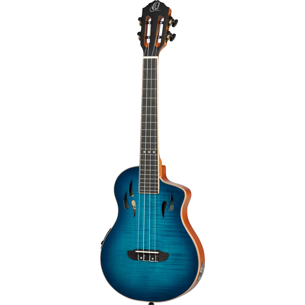 Ortega RTPX-U-FMA TourPlayer Deluxe Tenor Ukulele ~ Flame Maple Blue