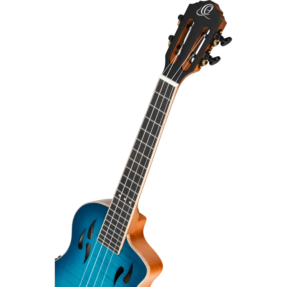 Ortega RTPX-U-FMA TourPlayer Deluxe Tenor Ukulele ~ Flame Maple Blue