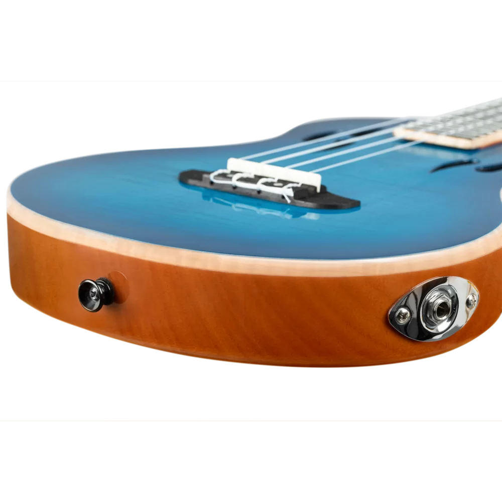 Ortega RTPX-U-FMA TourPlayer Deluxe Tenor Ukulele ~ Flame Maple Blue