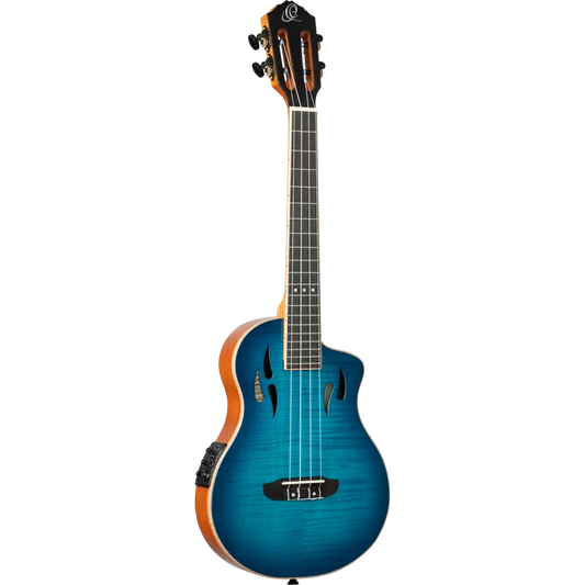 Ortega RTPX-U-FMA TourPlayer Deluxe Tenor Ukulele ~ Flame Maple Blue