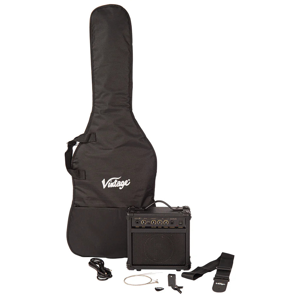 Vintage V60 Maple Coaster Series Electric Guitar Pack ~ Boulevard Black