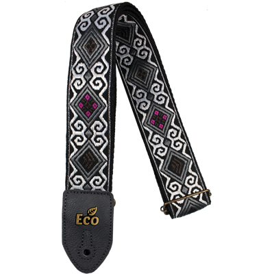 Ecostrap Vegan Jacquard Guitar Strap 2" - Black