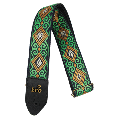 Ecostrap Vegan Jacquard Guitar Strap 2" - Green