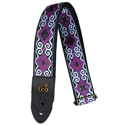 Ecostrap Vegan Jacquard Guitar Strap 2" - Purple