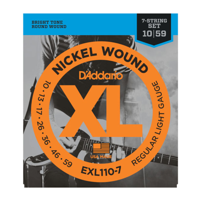 D'addario EXL110-7 Nickel Wound 7-String Regular Light Gauge 10-59