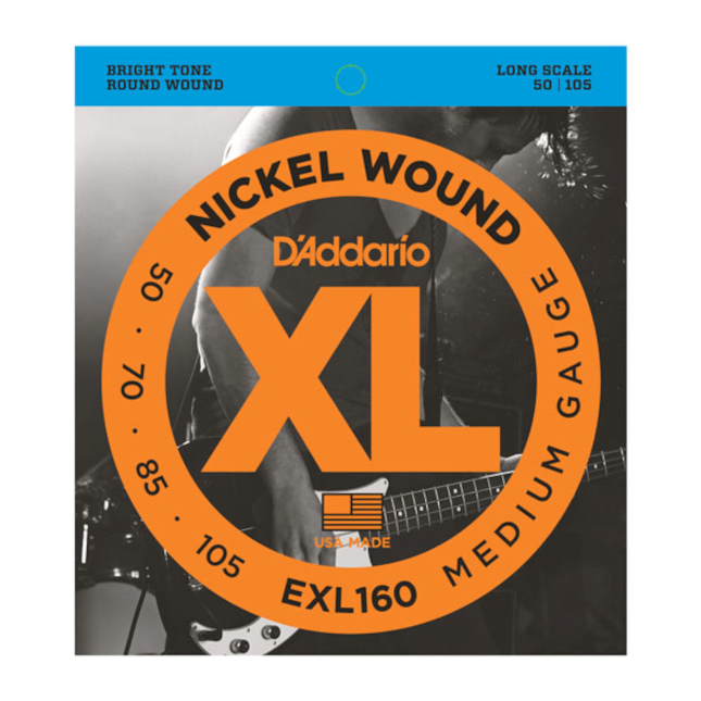 D'addario EXL160 Nickel Wound Bass Strings Medium Gauge 50-105