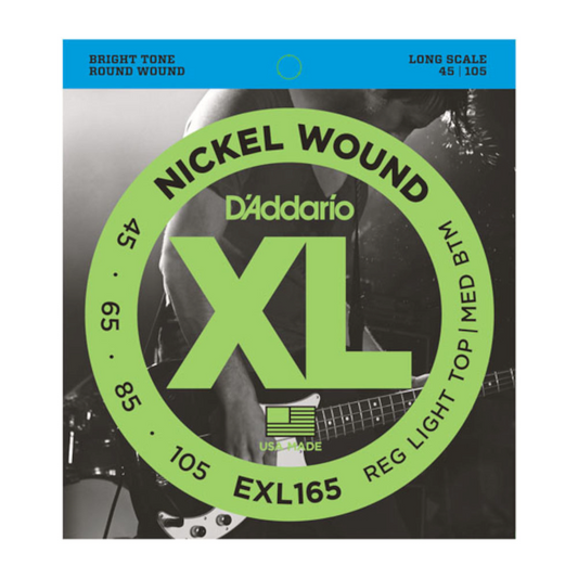 D'addario EXL165 Nickel Wound Bass Strings Custom Light Gauge 45-105