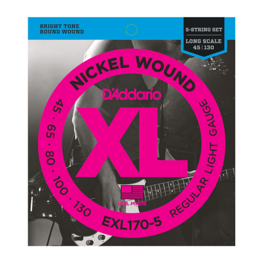 D'addario EXL170-5 Nickel Wound 5-String Bass Light Gauge 45-130